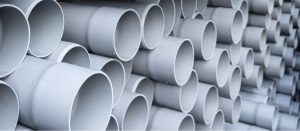 Many pieces of PVC piping.