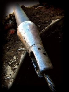Close up of a tool used for lateral pipe bursting.