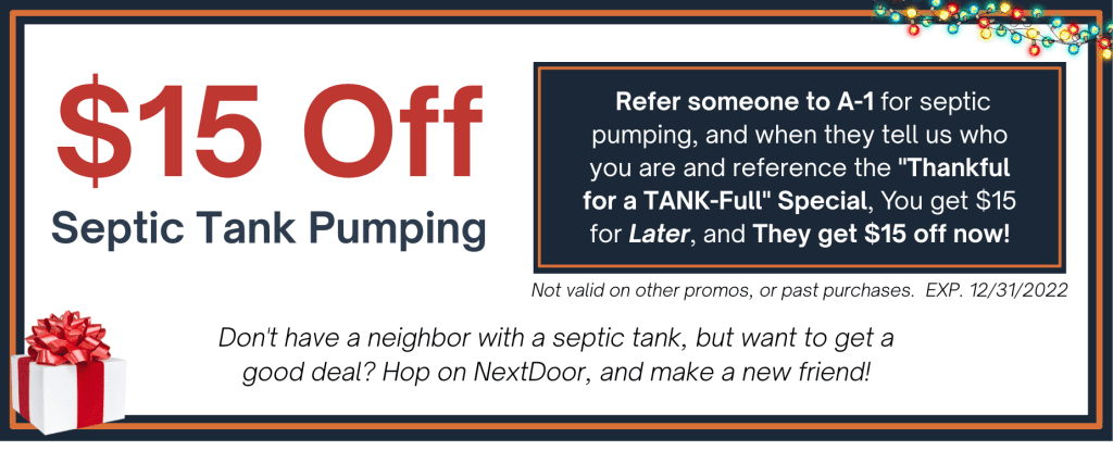 Septic tank pumping discount coupon for