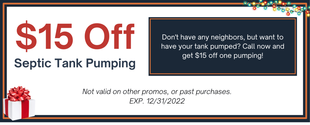 Septic tank pumping discount coupon for